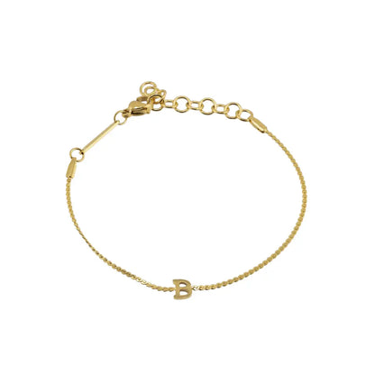 Dainty Waterproof Gold Initial Bracelet
