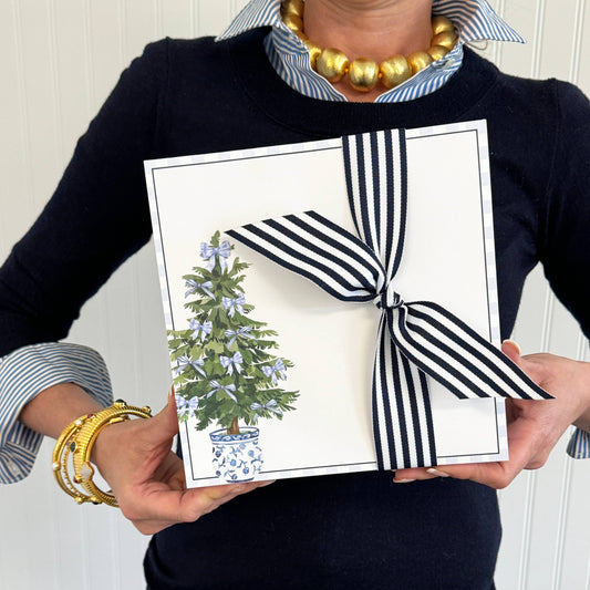 Blue Bows Tree Large Notepad