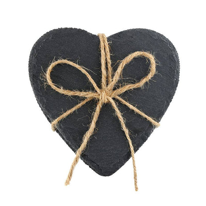 Heart Slate Coasters - Set of 4