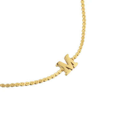 Dainty Waterproof Gold Initial Bracelet