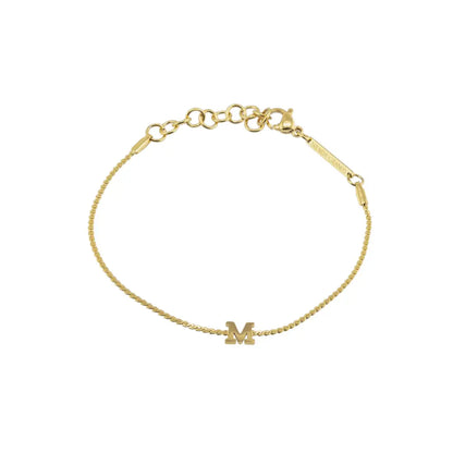 Dainty Waterproof Gold Initial Bracelet