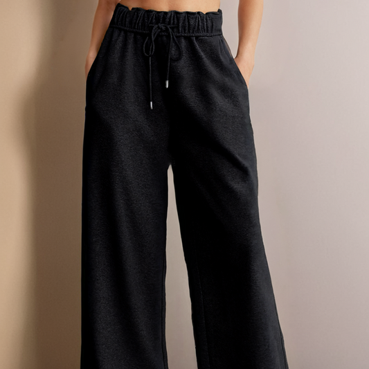 High Waist Wide Leg Drawstring Sweatpants