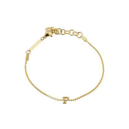 Dainty Waterproof Gold Initial Bracelet