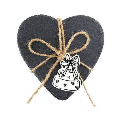 Heart Slate Coasters - Set of 4