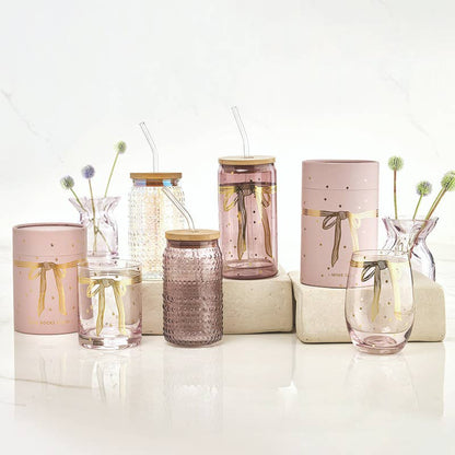 Lilac Hobnail Glass Cold Brew Tumbler