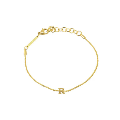 Dainty Waterproof Gold Initial Bracelet