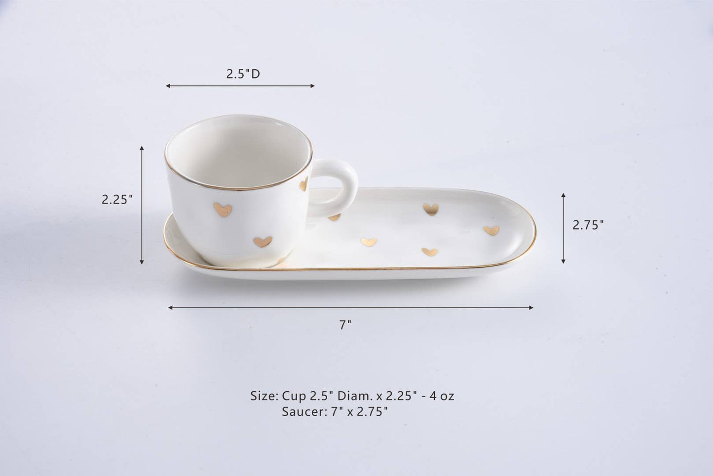 Hearts Espresso Cup & Saucer