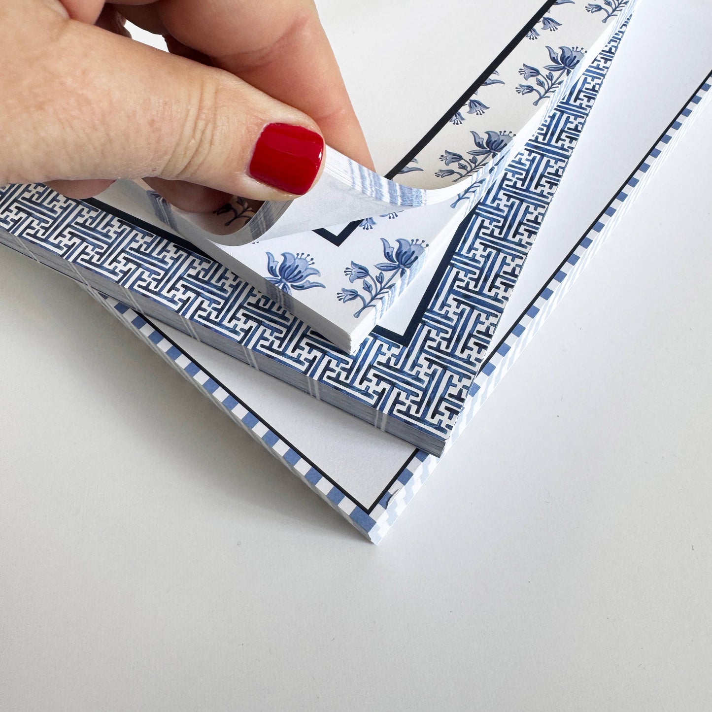 Navy Basketweave Notepad