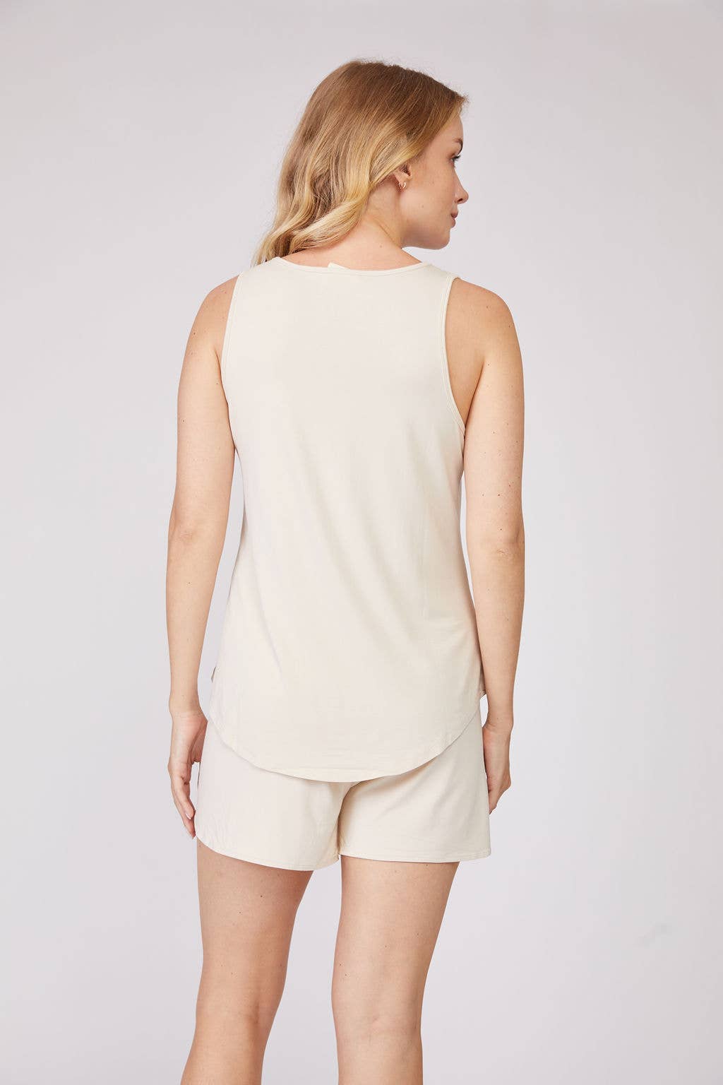 Ivory Bamboo Tank & Shorts Loungewear Set