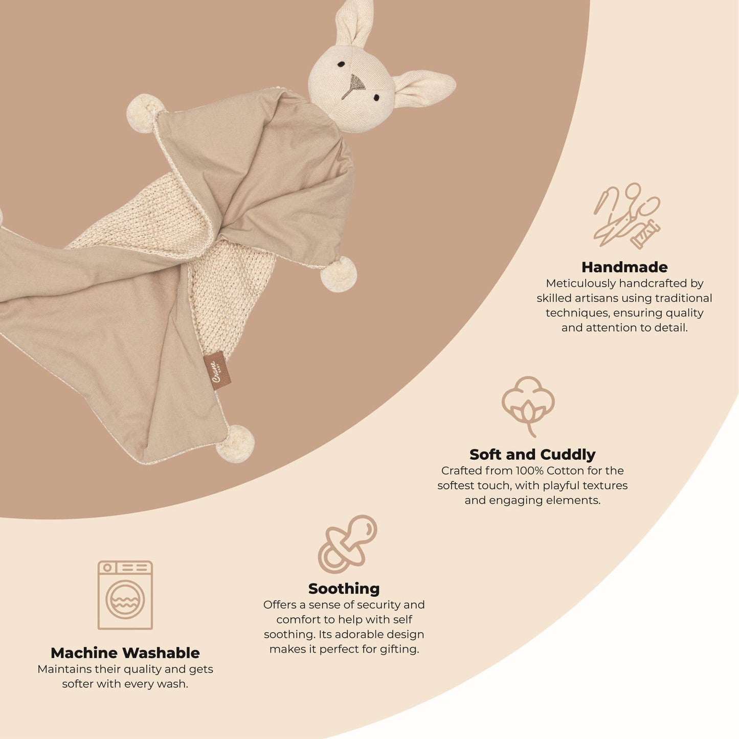 Ollie The Bunny Organic Baby Lovey Blanket