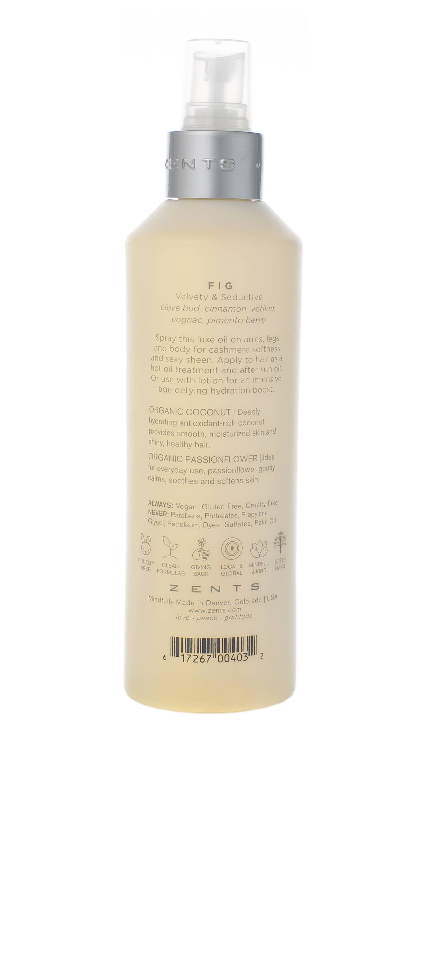 ZENTS Fig Cashmere Body Oil