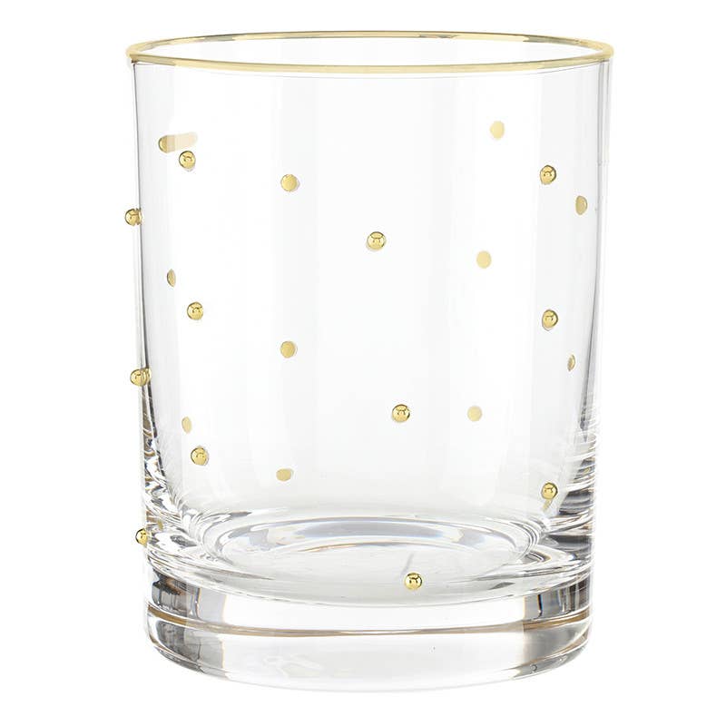 Gold Beaded Water Glass