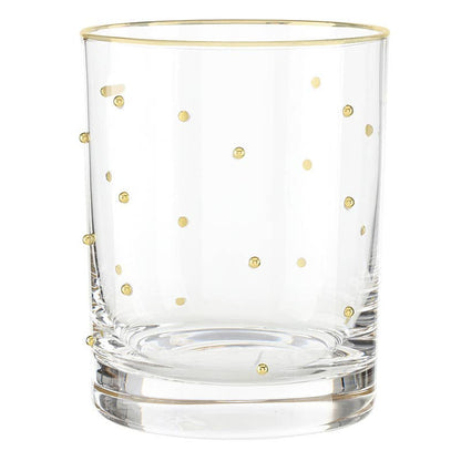 Gold Beaded Water Glass