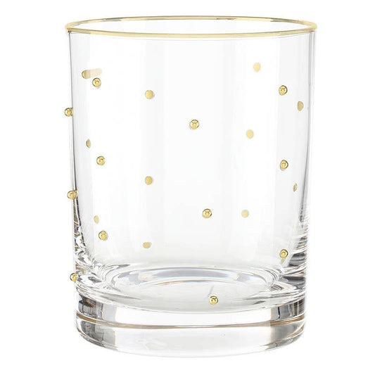 Gold Beaded Water Glass