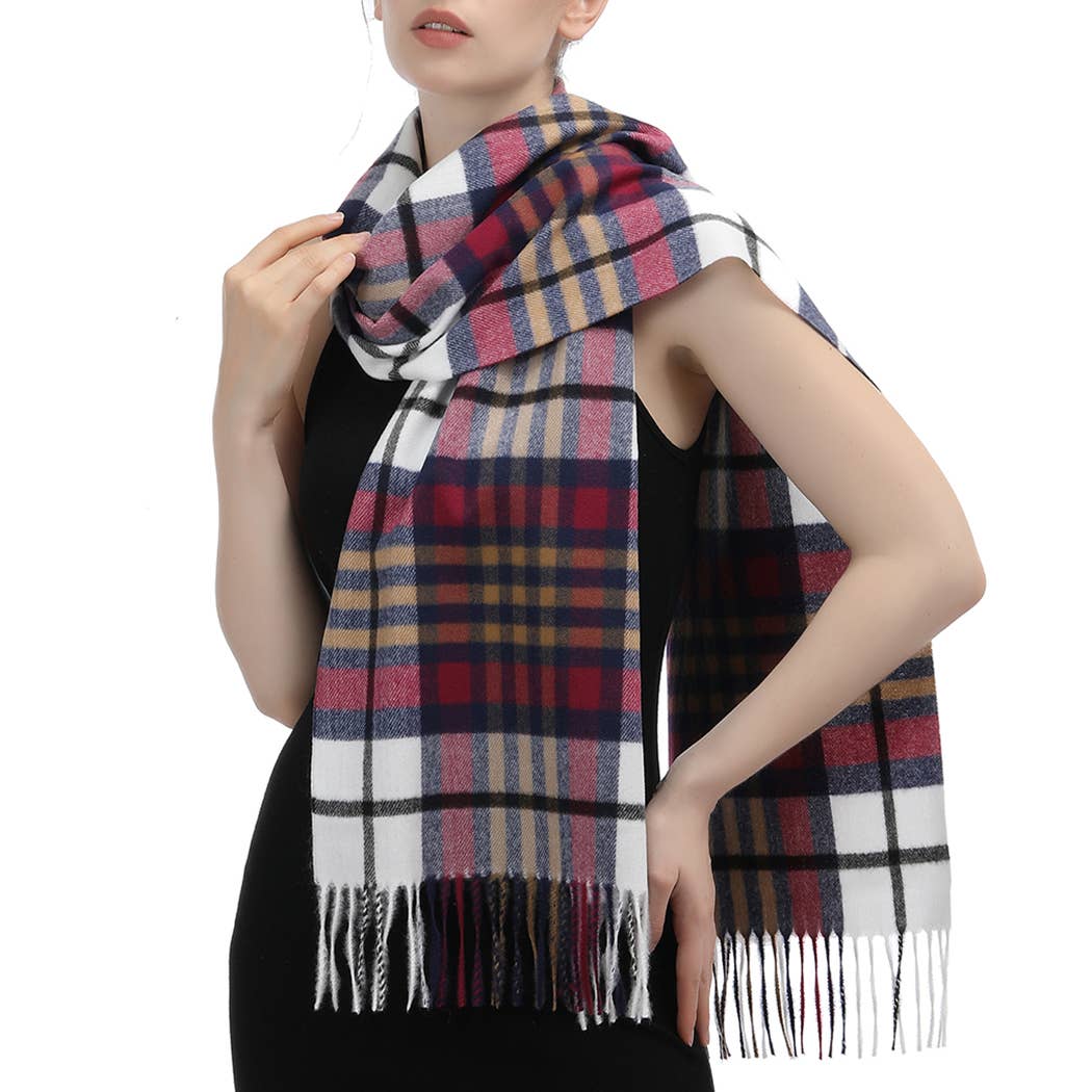 Classic Tartan Plaid Cashmere Feel Scarf