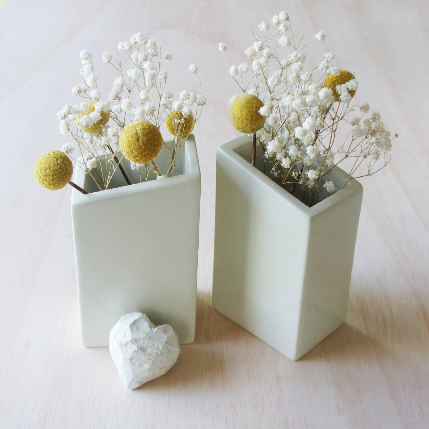 Handmade Stone Bookends & Vase