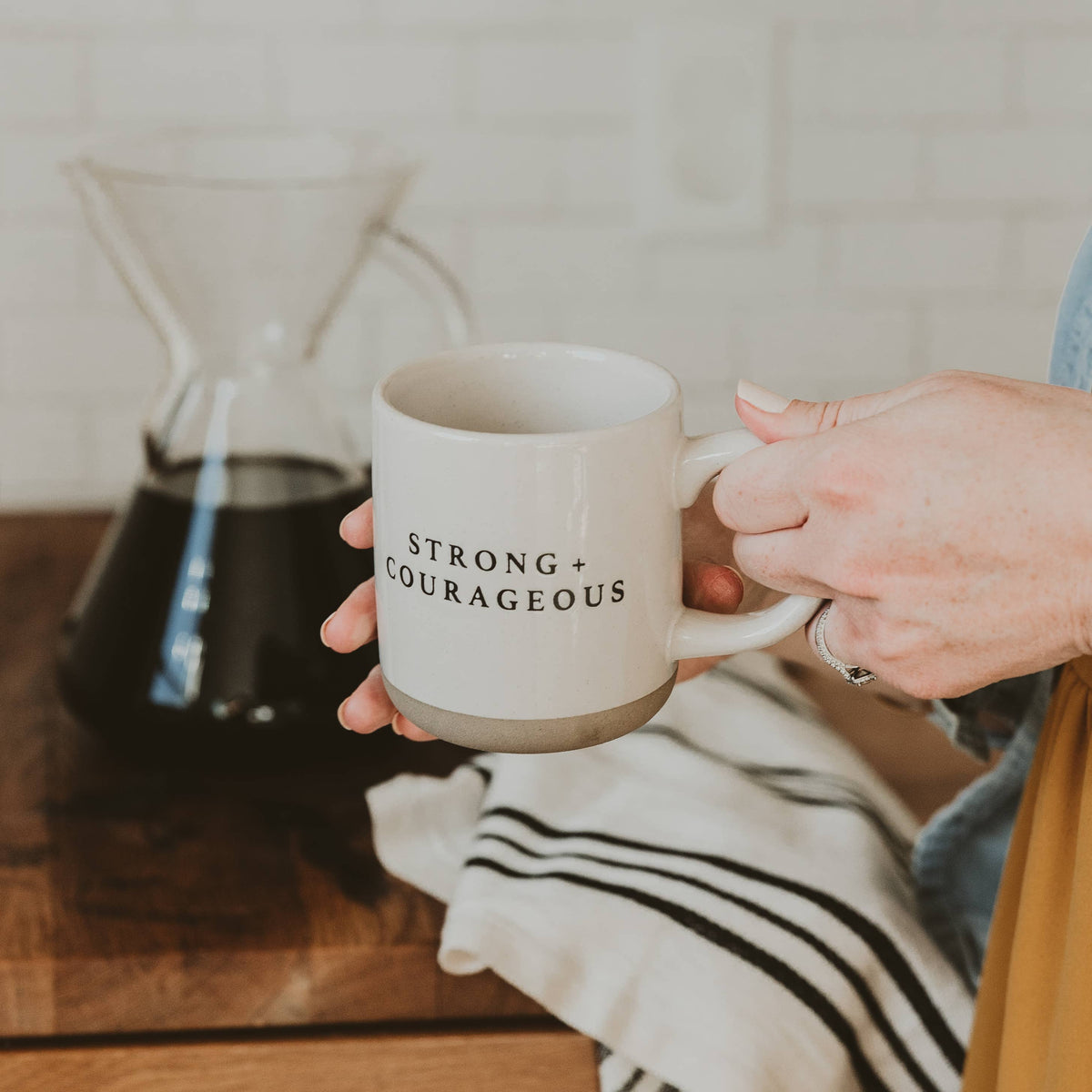 Strong &amp; Courageous Stoneware Mugs