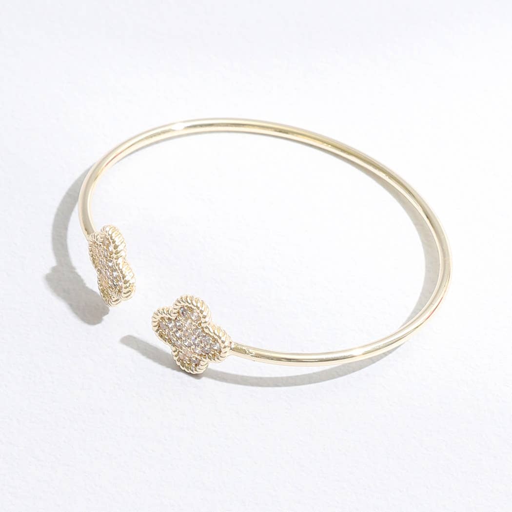 Thin Gold Clover Bracelet