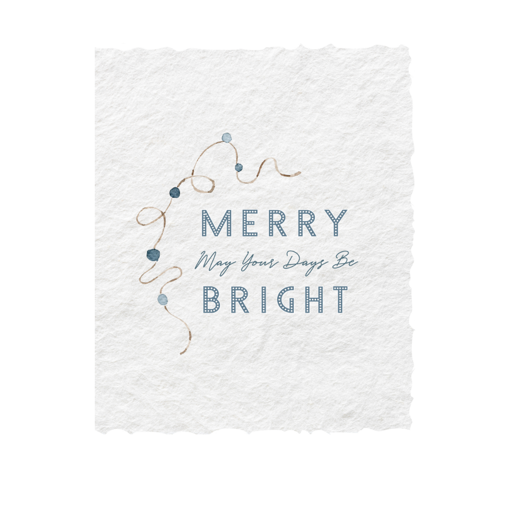 Merry + Bright Holiday Greeting Card