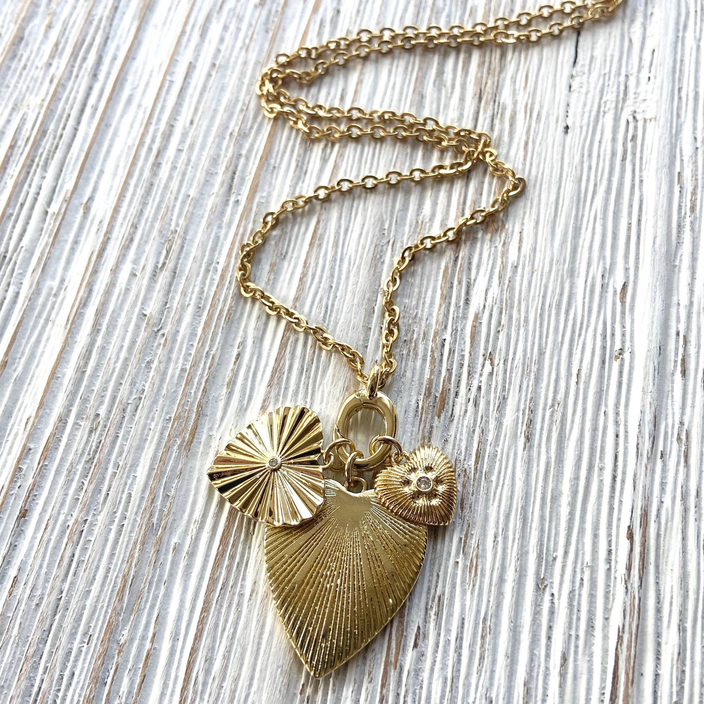 Triple Heart Charm Necklace