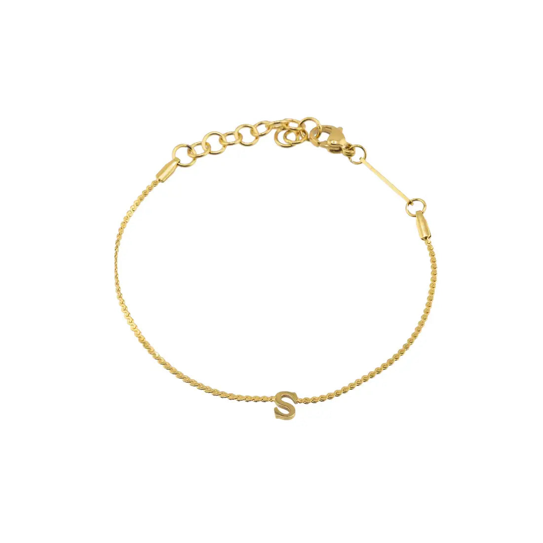 Dainty Waterproof Gold Initial Bracelet