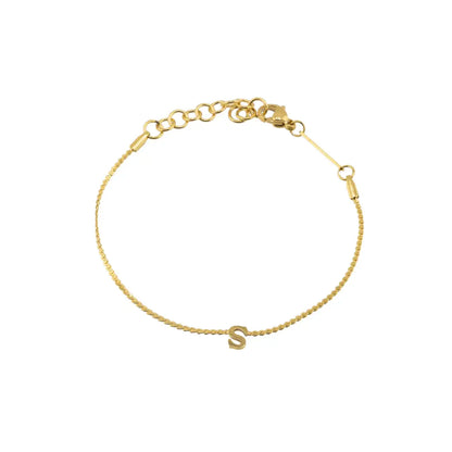 Dainty Waterproof Gold Initial Bracelet