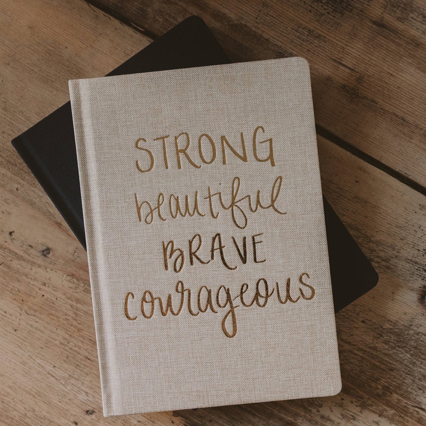 Strong Brave Courageous Fabric Journal