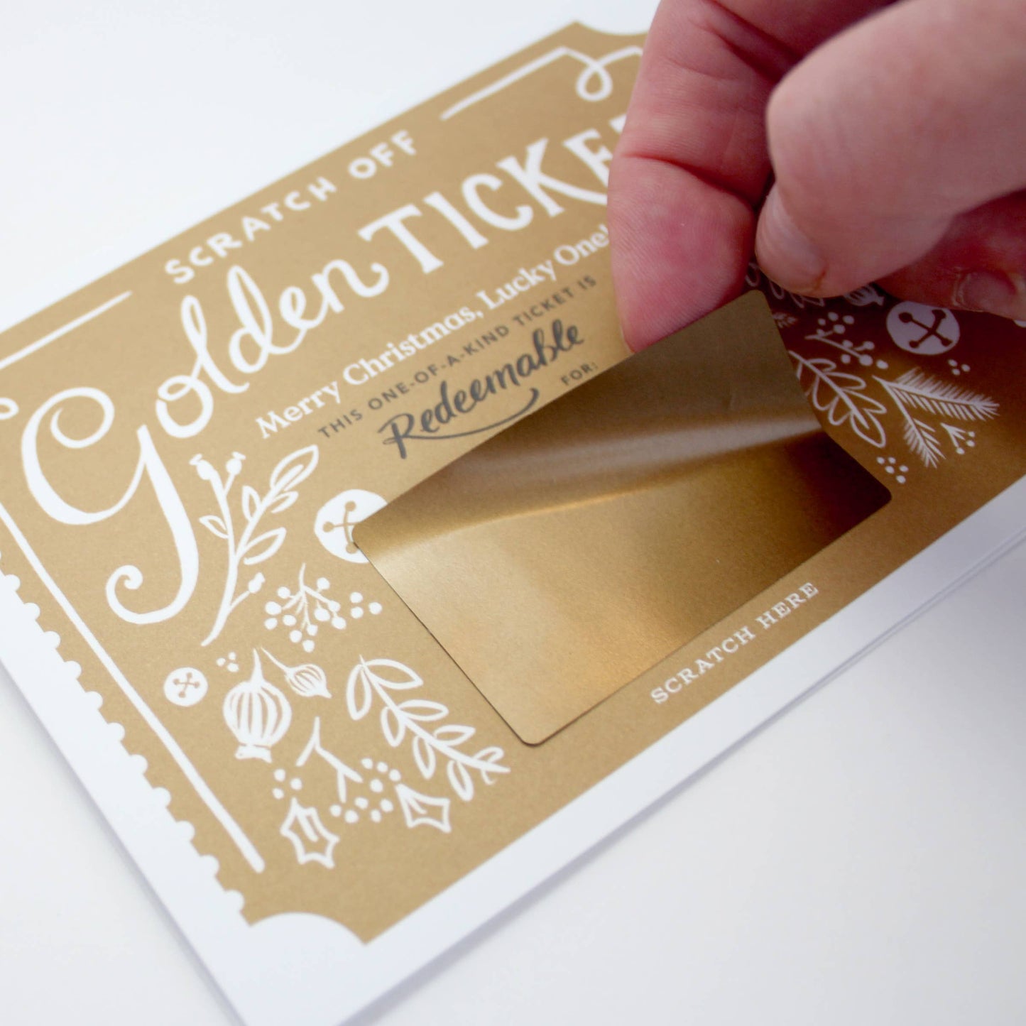 Customizable Scratch-off Christmas Golden Ticket