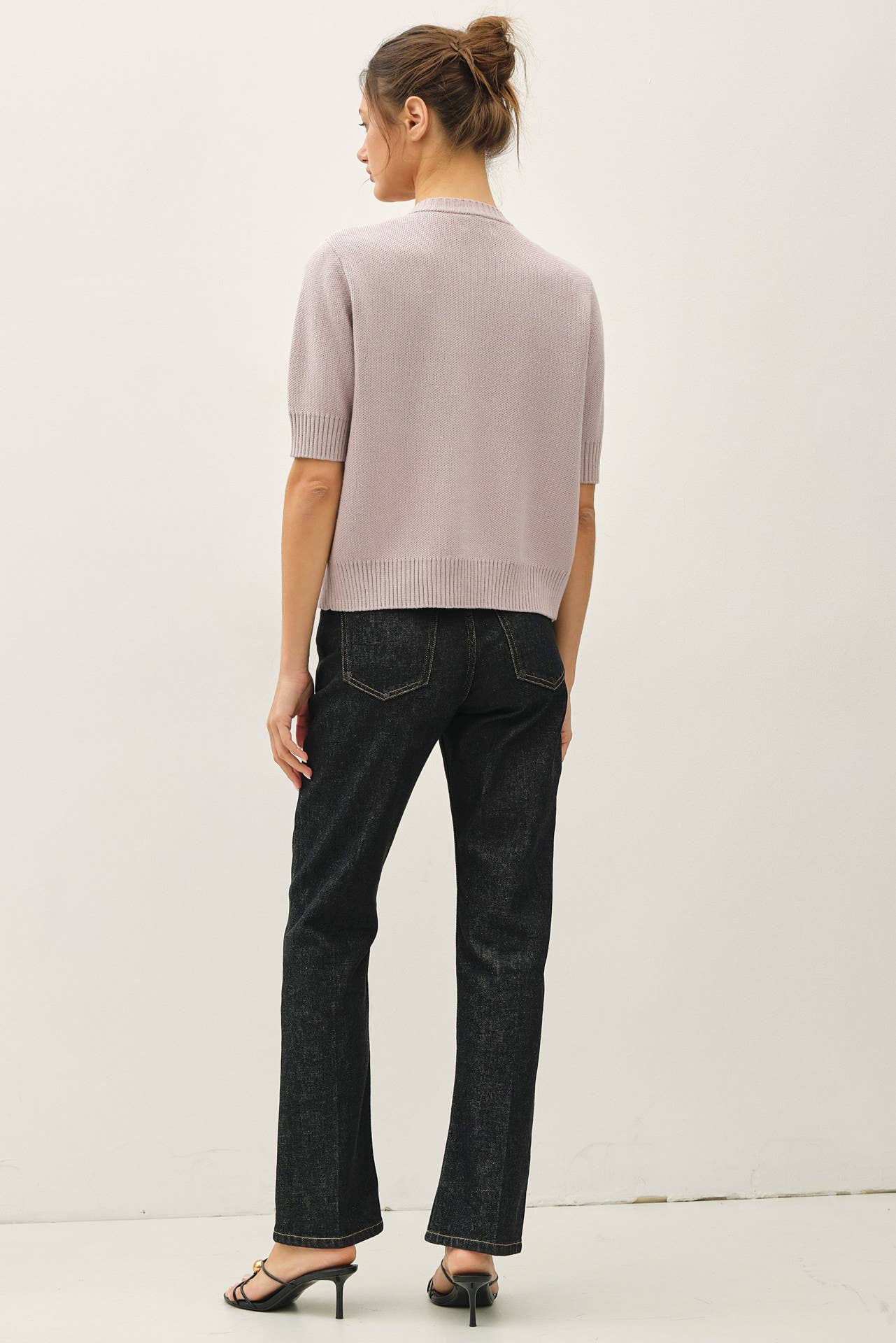 Daisy Embroidered Knit Short Sleeve Cardigan