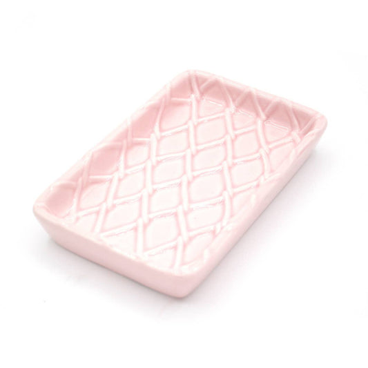 Pink Textured Soap Dish