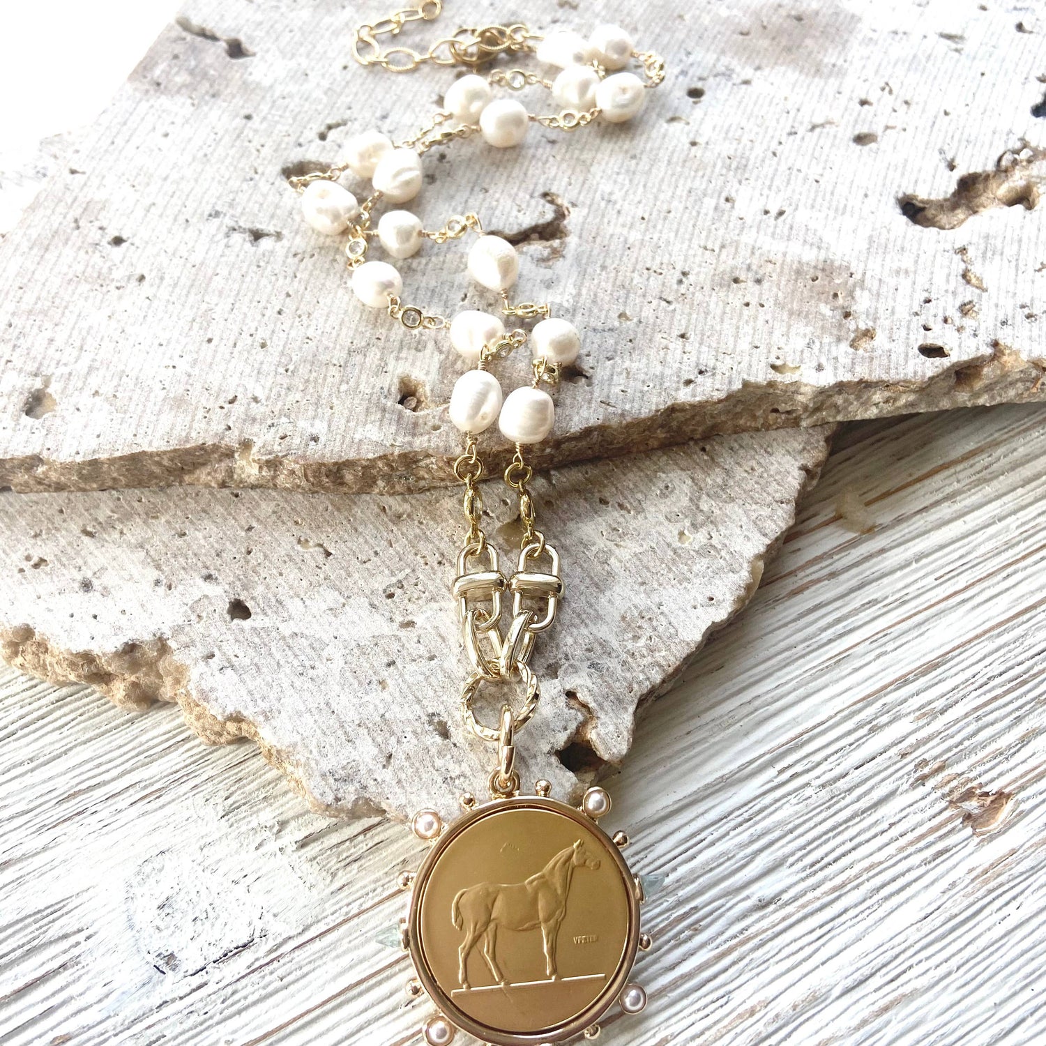 Horse Coin Equestrian Derby Necklace