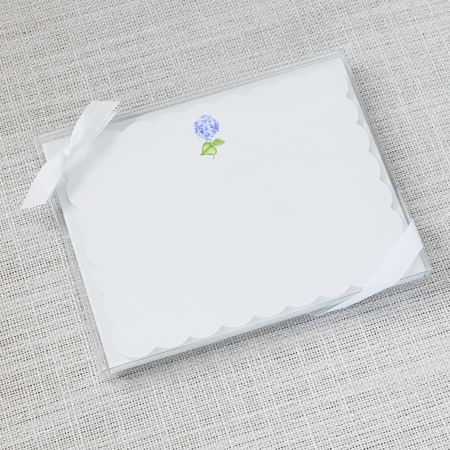 Blue Hydrangea Scallop Notecard Set
