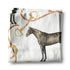 Folded fabric with horse and bridle pattern on a white background