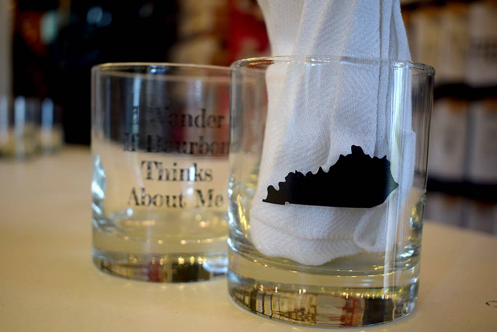 Kentucky Shape Rocks Glass