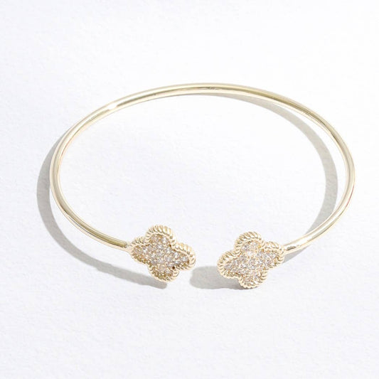 Thin Gold Clover Bracelet