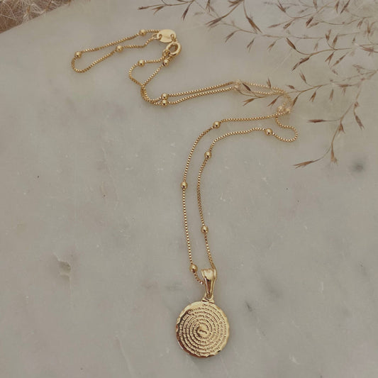 Our Father prayer coin necklace