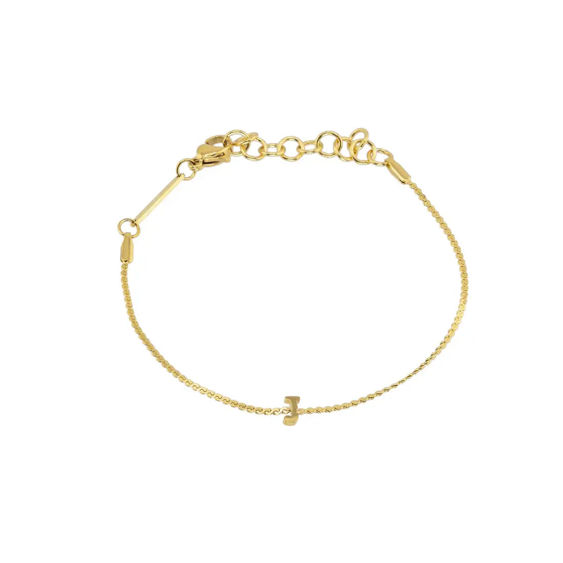 Dainty Waterproof Gold Initial Bracelet