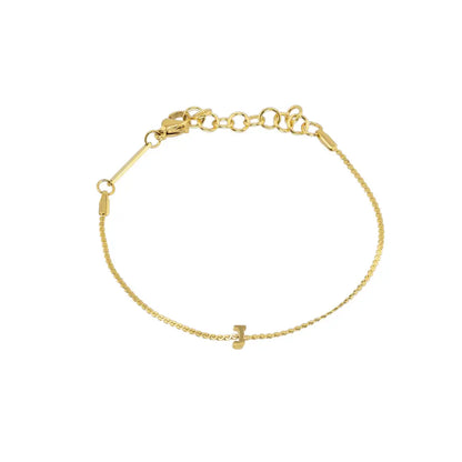 Dainty Waterproof Gold Initial Bracelet