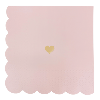 Pink Heart Cocktail Napkins