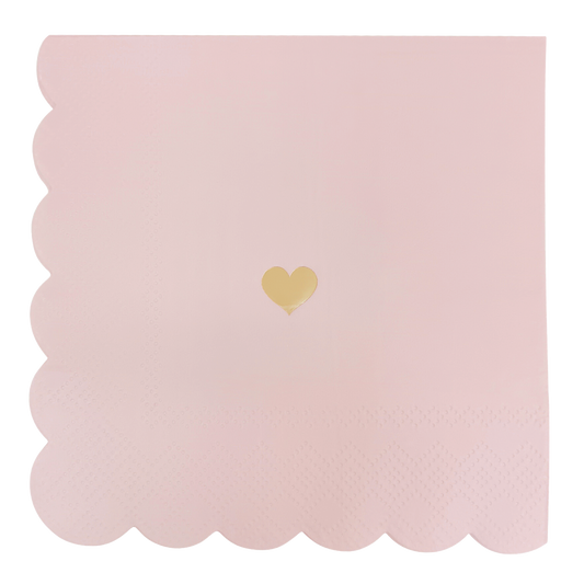 Pink Heart Cocktail Napkins
