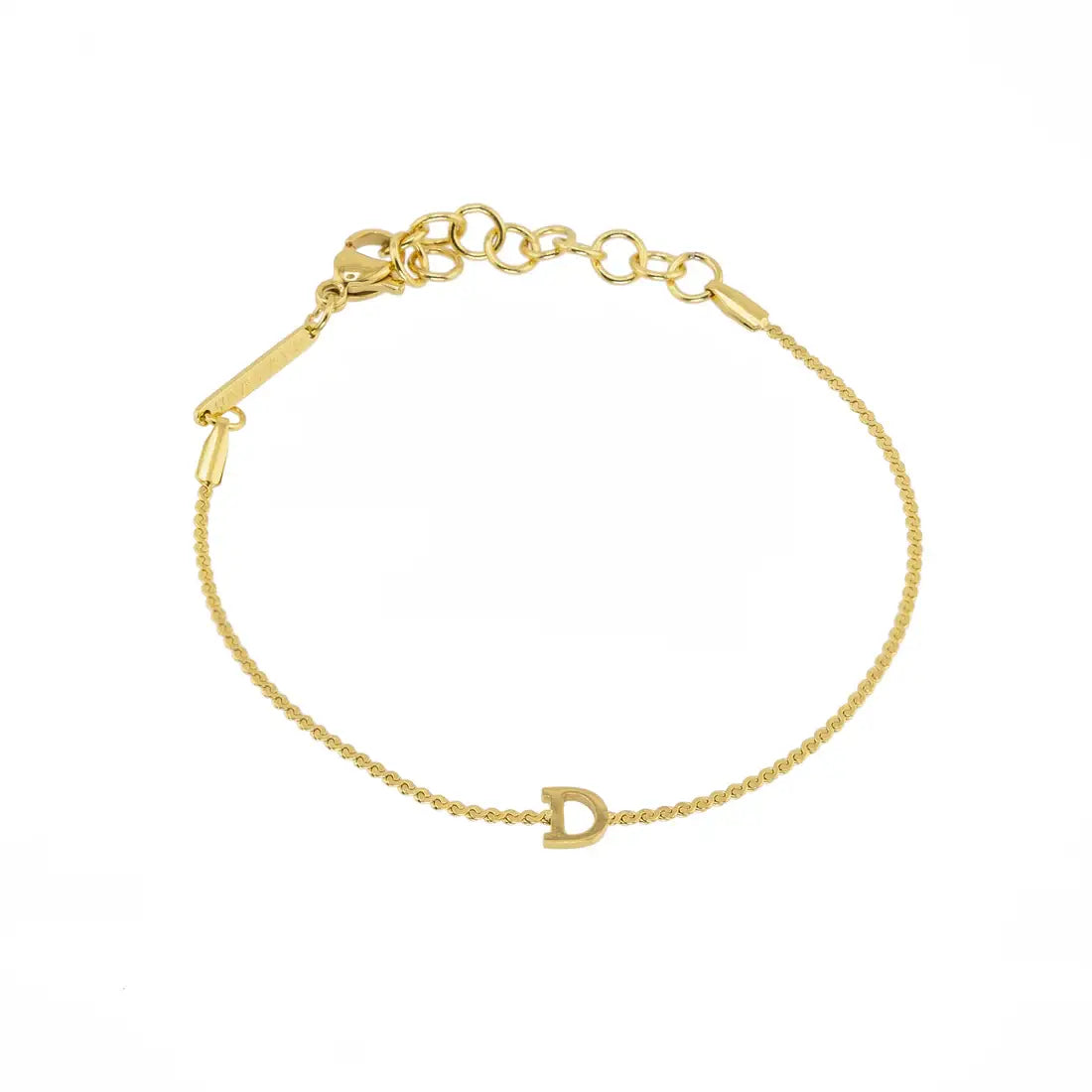 Dainty Waterproof Gold Initial Bracelet