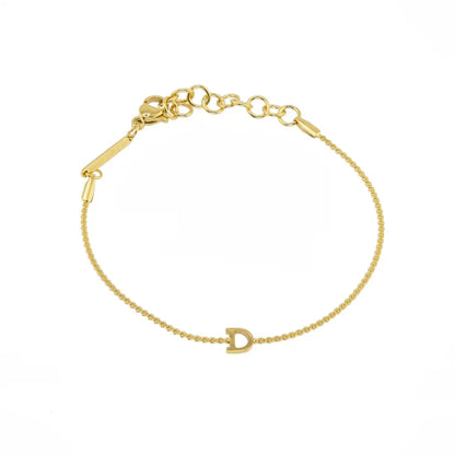 Dainty Waterproof Gold Initial Bracelet