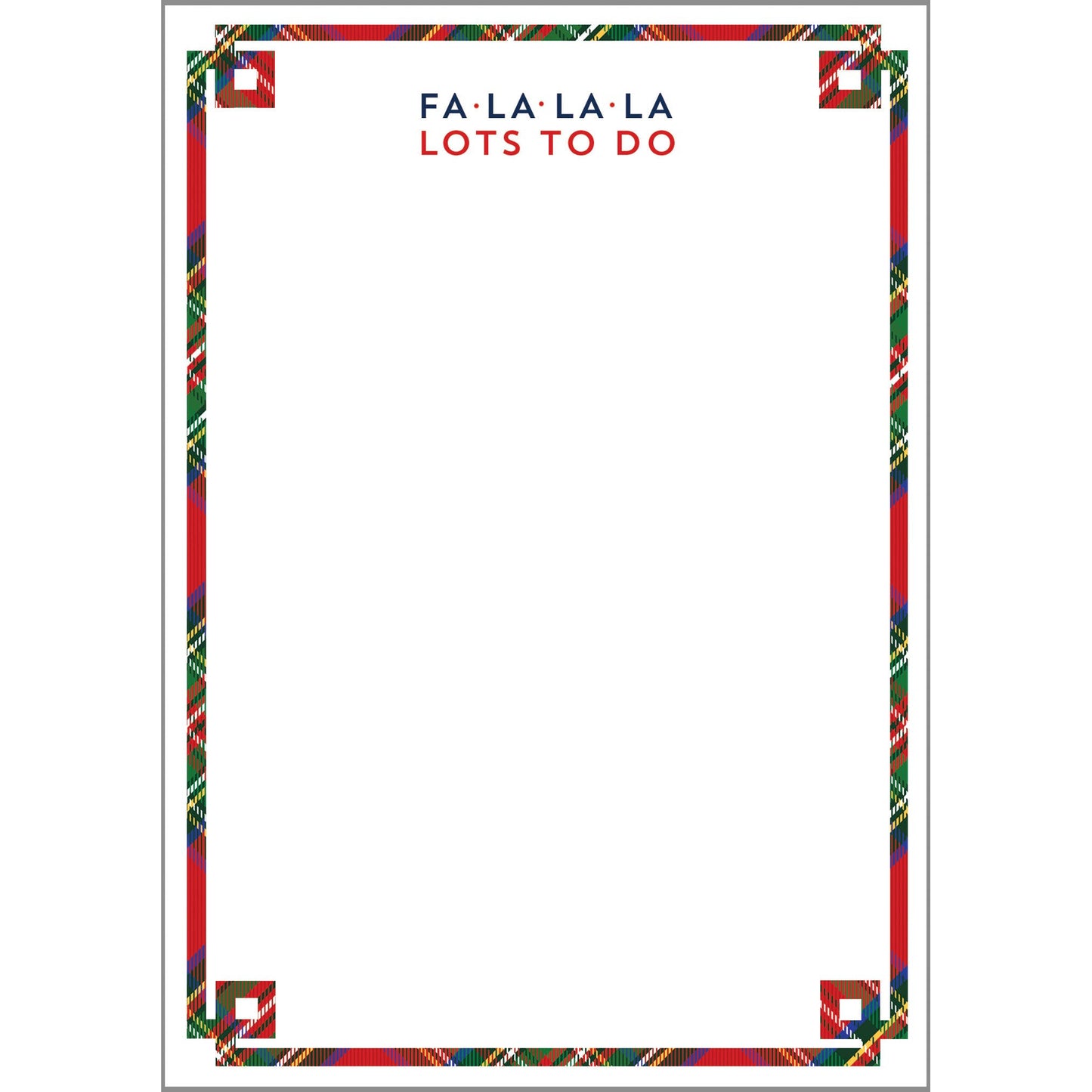 FA LA LA Tartan Notepad