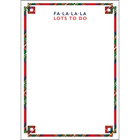 FA LA LA Tartan Notepad