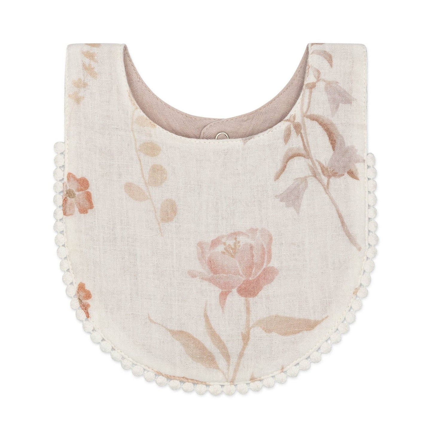 Violet Floral Cotton Baby Bib Set (3 Pack)