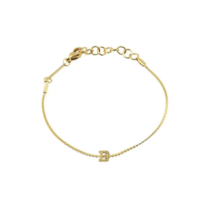 Dainty Waterproof Gold Initial Bracelet