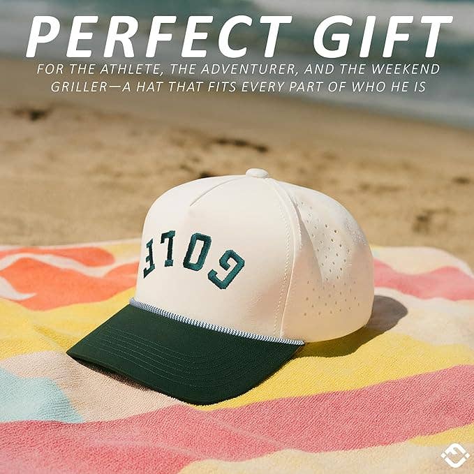 Laser Cut Golf Rope Cap Green/Beige