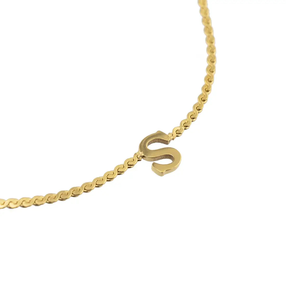 Dainty Waterproof Gold Initial Bracelet
