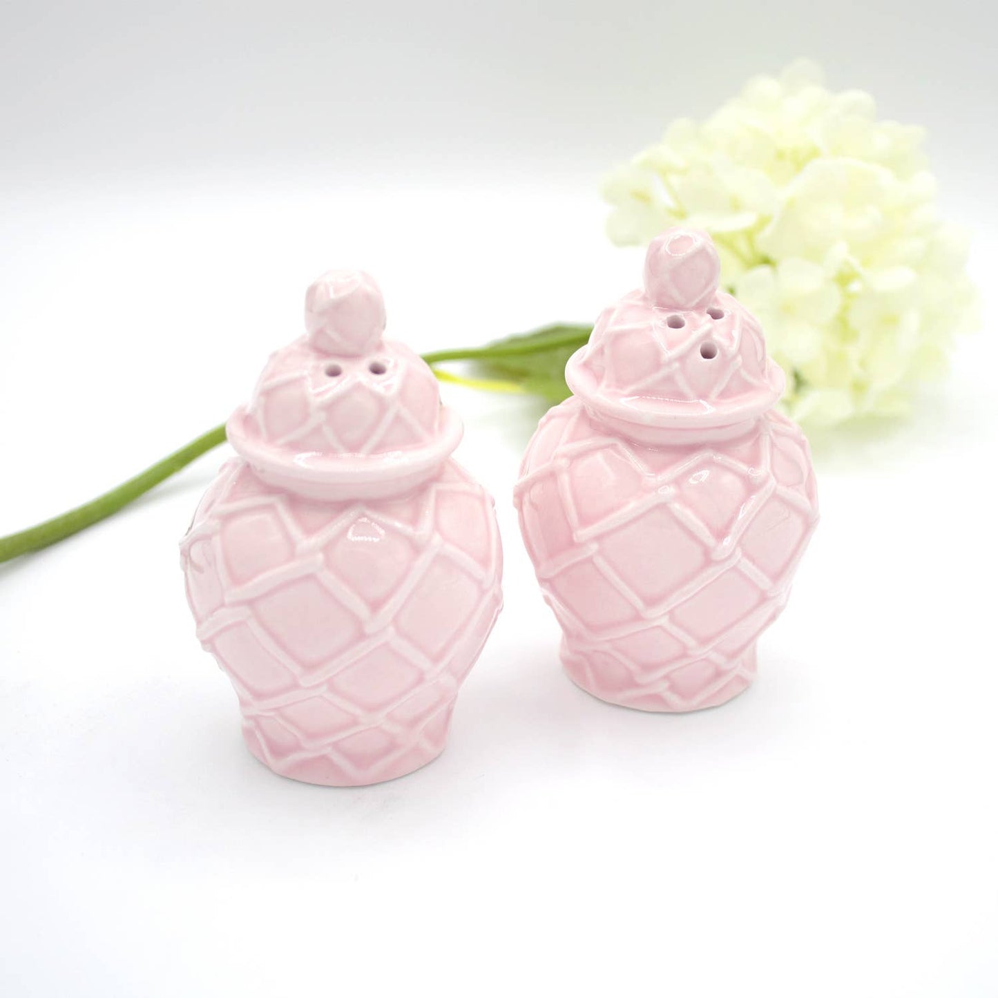 Pink Ginger Jar Salt & Pepper Shaker Set