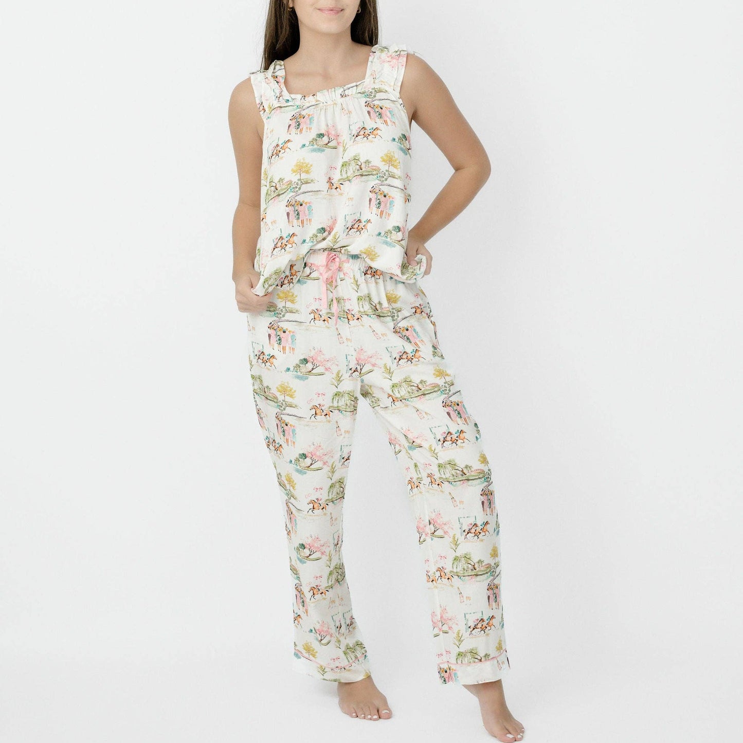 Day at the Races Ruffle Crop PJ Set